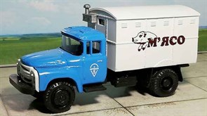 RUSAM-ZIL-130-43-608 Автомобиль ЗИЛ 130 холодильник рефрижератор «М'ЯСО», 1:87, 1963—1986, СССР